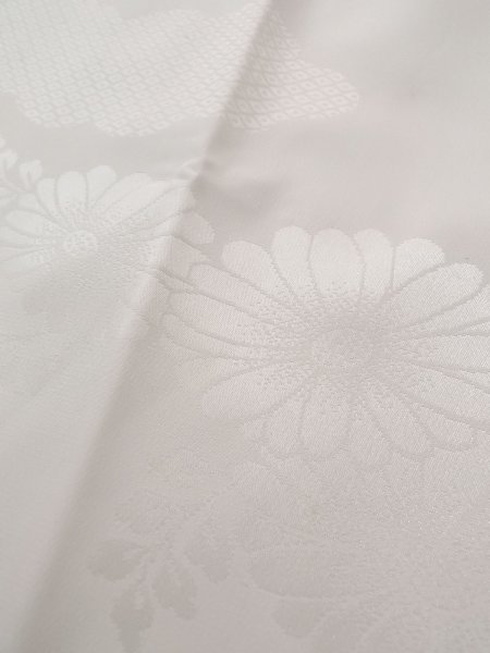 Photo10: N0815D Vintage Japanese women  Shiny White JUBAN undergarment / Synthetic.    (Grade C) (10)