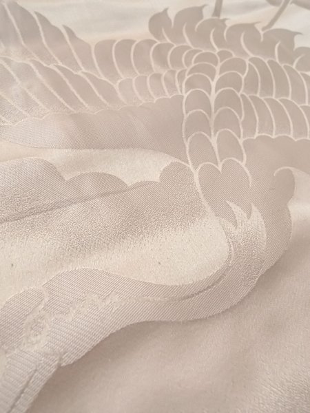 Photo11: N0827A Vintage Japanese women   White KAKESHITA under Uchikake / Silk.    (Grade C) (11)