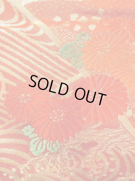 Photo13: N0827E Used Japanese women   Vermilion UCHIKAKE Wedding / Silk. Peony,   (Grade B) (13)