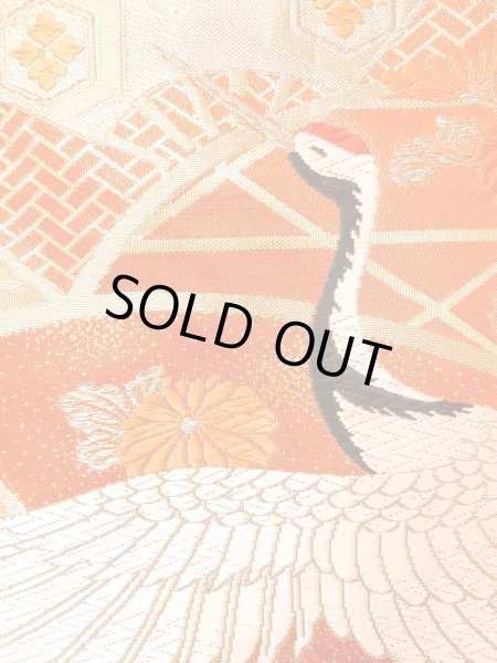 Photo19: N0827E Used Japanese women   Vermilion UCHIKAKE Wedding / Silk. Peony,   (Grade B) (19)