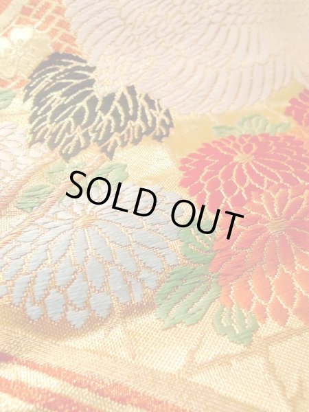 Photo22: N0827E Used Japanese women   Vermilion UCHIKAKE Wedding / Silk. Peony,   (Grade B) (22)