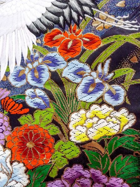 Photo10: N0827F Used Japanese women  Shiny Pink UCHIKAKE Wedding / Silk. SAKURA cherry blossom,   (Grade B) (10)