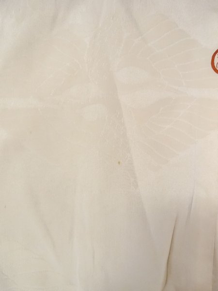 Photo4: N0827K Vintage Japanese women   Ivory KAKESHITA under Uchikake / Silk.    (Grade C) (4)