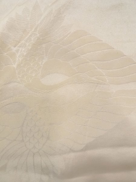 Photo9: N0827K Vintage Japanese women   Ivory KAKESHITA under Uchikake / Silk.    (Grade C) (9)