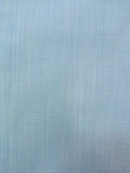 Photo7: N0906A Vintage Japanese women  Shiny Light Blue HITOE unlined / Wool. Flower   (Grade B) (7)