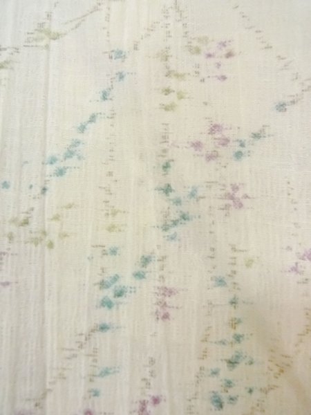 Photo6: Mint N0906D Vintage Japanese women   Ivory OJIYACHIJIMI / Linen. Tall grass,   (Grade A) (6)