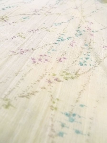 Photo10: Mint N0906D Vintage Japanese women   Ivory OJIYACHIJIMI / Linen. Tall grass,   (Grade A) (10)