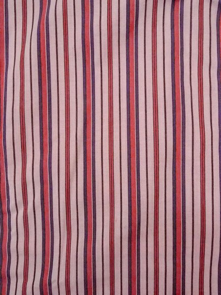 Photo3: N0906F Vintage Japanese women  Grayish Pink HITOE unlined / Wool. Stripes   (Grade D) (3)