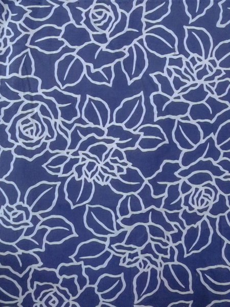 Photo4: N0906J Vintage Japanese women  Pale Indigo Blue YUKATA summer(made in Japan) / Cotton. Rose Discolored all over.  (Grade D) (4)