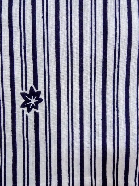 Photo5: N0906K Vintage Japanese women   White YUKATA summer(made in Japan) / Cotton. MOMIJI maple leaf,   (Grade D) (5)