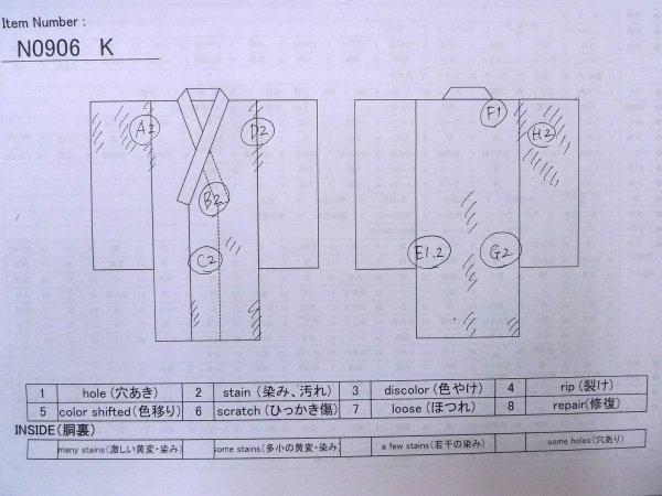 Photo13: N0906K Vintage Japanese women   White YUKATA summer(made in Japan) / Cotton. MOMIJI maple leaf,   (Grade D) (13)