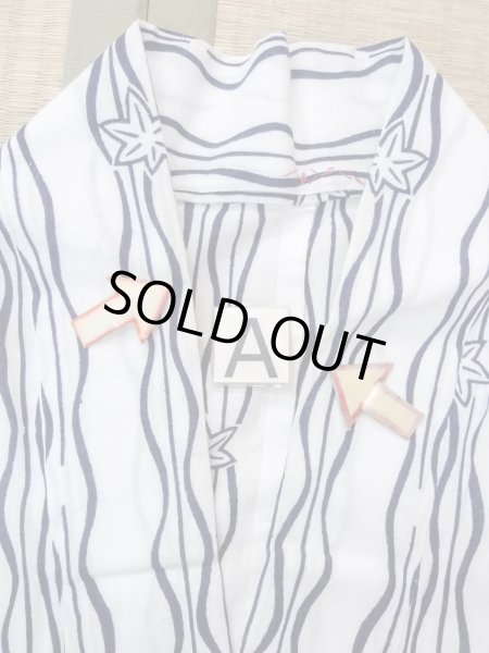 Photo14: N0906M Vintage Japanese women   White YUKATA summer(made in Japan) / Cotton. MOMIJI maple leaf,   (Grade B) (14)