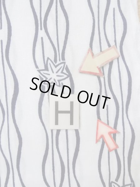 Photo21: N0906M Vintage Japanese women   White YUKATA summer(made in Japan) / Cotton. MOMIJI maple leaf,   (Grade B) (21)