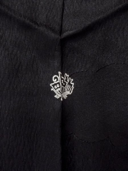 Photo3: Mint N0906Q Vintage Japanese women   Black HAORI short jacket / Silk.    (Grade A) (3)