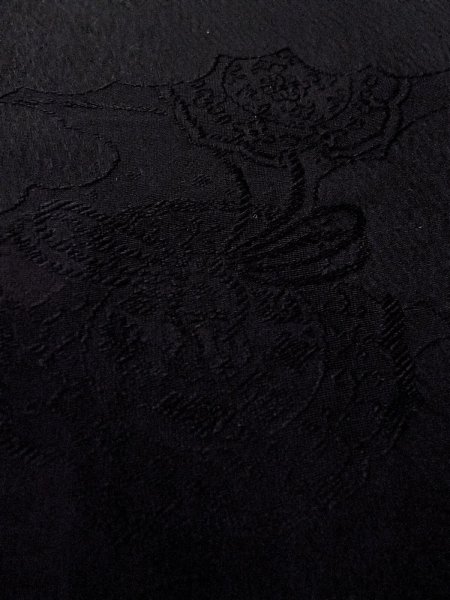 Photo9: N0906R Vintage Japanese women   Black HAORI short jacket / Silk.    (Grade B) (9)