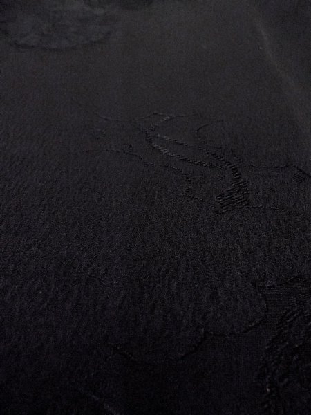 Photo11: N0906R Vintage Japanese women   Black HAORI short jacket / Silk.    (Grade B) (11)