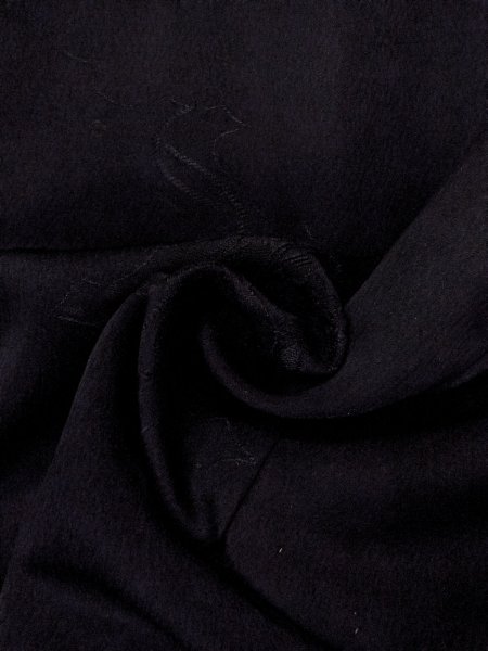 Photo12: N0906R Vintage Japanese women   Black HAORI short jacket / Silk.    (Grade B) (12)