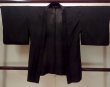 Photo1: N0906S Vintage Japanese women   Black HAORI short jacket / Silk.    (Grade B) (1)