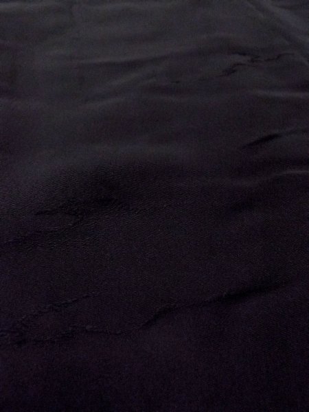 Photo11: N0906T Vintage Japanese women   Black HAORI short jacket / Silk.    (Grade B) (11)