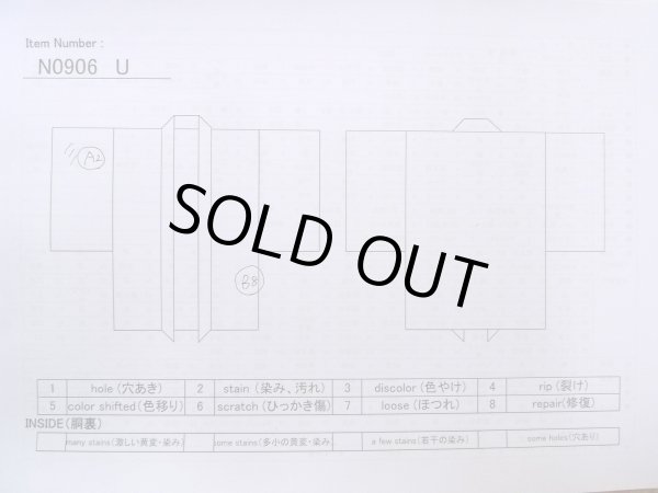 Photo13: N0906U Vintage Japanese women   Black HAORI short jacket / Silk.    (Grade B) (13)