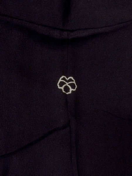 Photo3: N0906V Vintage Japanese women   Black HAORI short jacket / Silk.    (Grade B) (3)