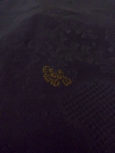 Photo10: Mint N0906W Vintage Japanese women   Black HAORI short jacket / Silk. Gap in a cloud,   (Grade A) (10)