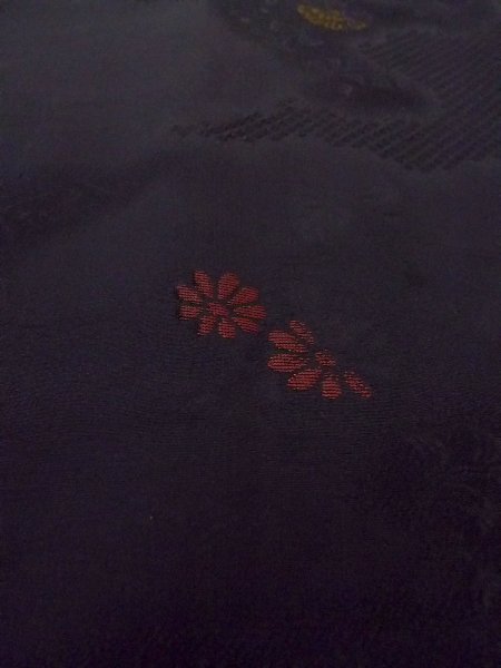 Photo11: Mint N0906W Vintage Japanese women   Black HAORI short jacket / Silk. Gap in a cloud,   (Grade A) (11)