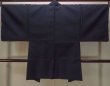 Photo2: Mint N0907B Vintage Japanese  Dark Indigo Blue Men's Haori / Wool. Tortoise-shell pattern(Hexagonal pattern)   (Grade A) (2)