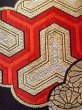 Photo7: N0913E Vintage Japanese Kimono   Black FUKURO OBI sash Peony Silk. (Grade B) (7)