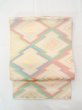 Photo2: N0913H Vintage Japanese Kimono  Pale Beige FUKURO OBI sash Pine bark lozenges Silk. (Grade C) (2)