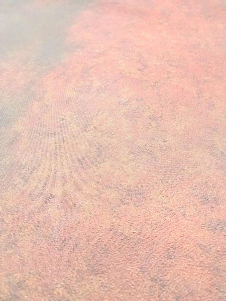 Photo8: Mint N0913K Vintage Japanese Kimono  Shiny Brown FUKURO OBI sash Gradation Silk. (Grade A) (8)