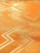 Photo9: Mint N0913P Vintage Japanese Kimono  Shiny Orange FUKURO OBI sash Greek key fret Silk. (Grade A) (9)