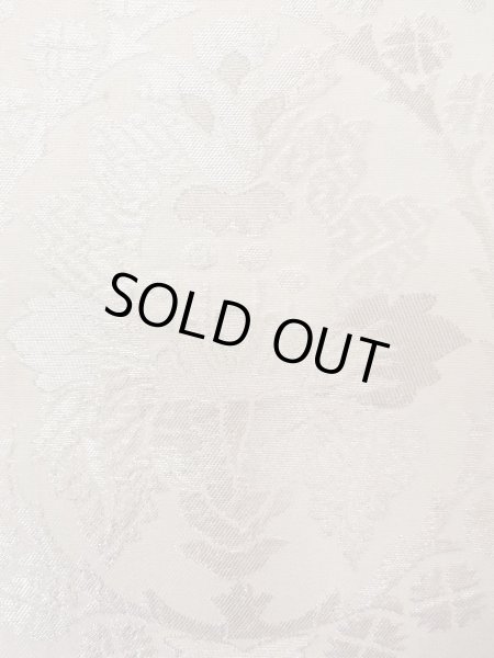 Photo7: N0913V Vintage Japanese Kimono  Shiny Silver FUKURO OBI sash Chinese flower Silk. (Grade C) (7)