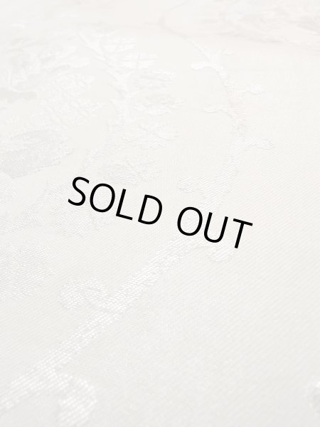 Photo11: N0913V Vintage Japanese Kimono  Shiny Silver FUKURO OBI sash Chinese flower Silk. (Grade C) (11)