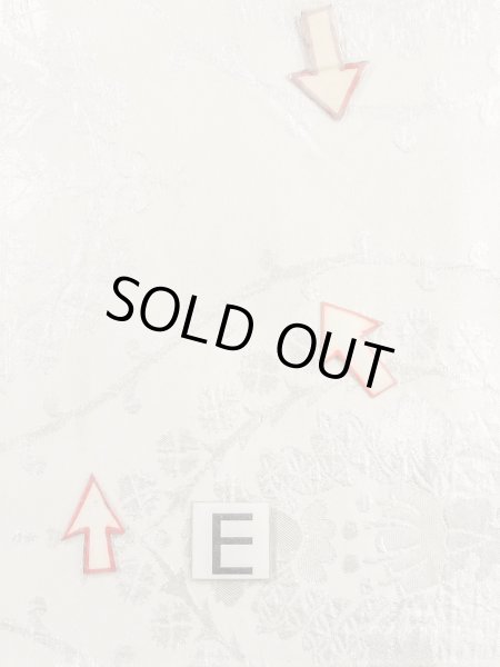 Photo17: N0913V Vintage Japanese Kimono  Shiny Silver FUKURO OBI sash Chinese flower Silk. (Grade C) (17)