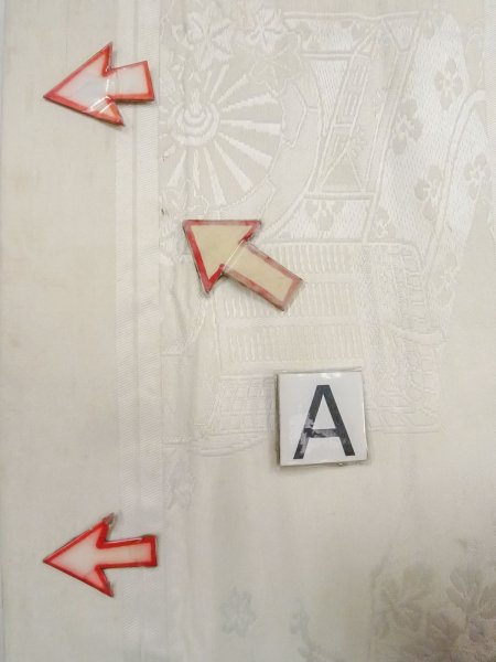 Photo12: N0913X Vintage Japanese Kimono Light Grayish Off White FUKURO OBI sash Chrysanthemum Silk. (Grade C) (12)