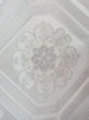 Photo4: N0913Y Vintage Japanese Kimono  Shiny Silver FUKURO OBI sash Chinese flower Synthetic. (Grade B) (4)