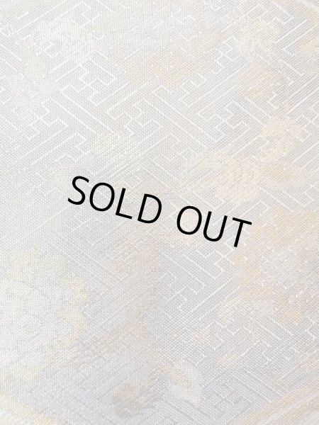 Photo5: N0913Z Vintage Japanese Kimono  Shiny Silver FUKURO OBI sash Chinese flower Silk. (Grade A) (5)