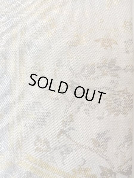 Photo7: N0913Z Vintage Japanese Kimono  Shiny Silver FUKURO OBI sash Chinese flower Silk. (Grade A) (7)