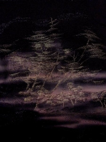 Photo5: N0920C Vintage Japanese women   Black HAORI short jacket / Silk. Tree,   (Grade A) (5)