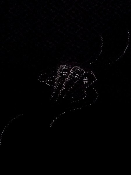 Photo6: N0920D Vintage Japanese women   Black HAORI short jacket / Silk. Folding fan   (Grade A) (6)