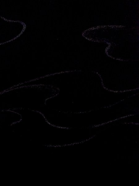 Photo5: N0920G Vintage Japanese women   Black HAORI short jacket / Silk. Stream   (Grade C) (5)