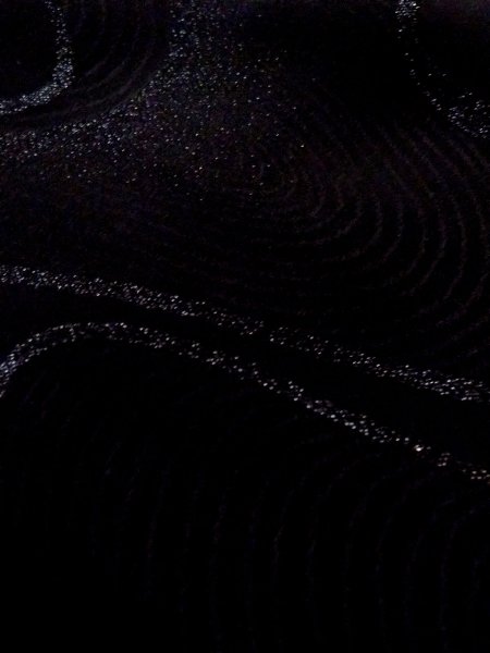 Photo9: N0920G Vintage Japanese women   Black HAORI short jacket / Silk. Stream   (Grade C) (9)