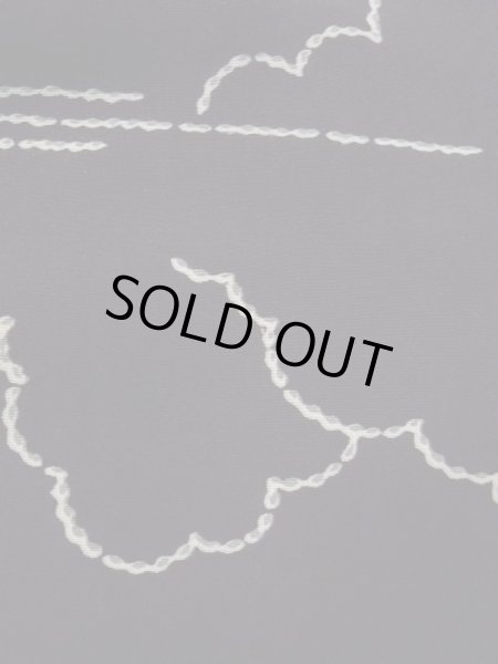 Photo6: N0920I Vintage Japanese women   Black HAORI short jacket / Silk. Crane,   (Grade B) (6)