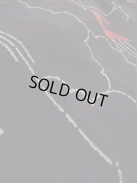 Photo10: N0920I Vintage Japanese women   Black HAORI short jacket / Silk. Crane,   (Grade B) (10)