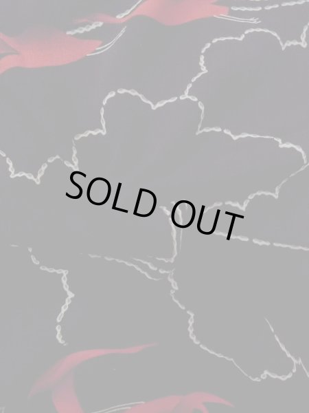 Photo11: N0920I Vintage Japanese women   Black HAORI short jacket / Silk. Crane,   (Grade B) (11)