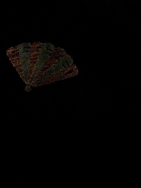 Photo4: N0920K Vintage Japanese women   Black HAORI short jacket / Silk. Folding fan   (Grade A) (4)