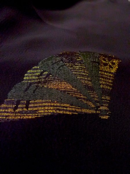 Photo9: N0920K Vintage Japanese women   Black HAORI short jacket / Silk. Folding fan   (Grade A) (9)