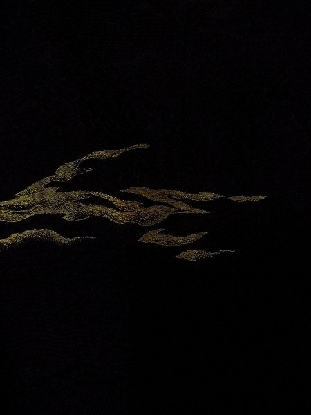 Photo4: Mint N0920L Vintage Japanese women   Black HAORI short jacket / Silk. Cloud   (Grade A) (4)