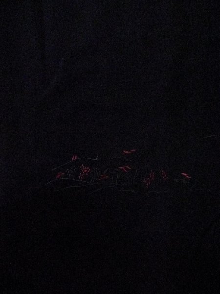 Photo4: N0920M Vintage Japanese women   Black HAORI short jacket / Silk. House,   (Grade D) (4)